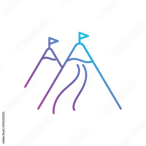 Ski Slope Vector icon