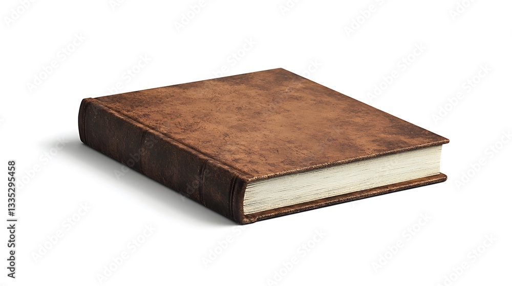 Obraz premium A closed, vintage-style book with a textured brown cover, suggesting a classic appearance.