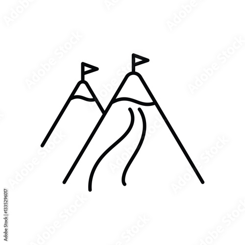 Ski Slope Vector icon
