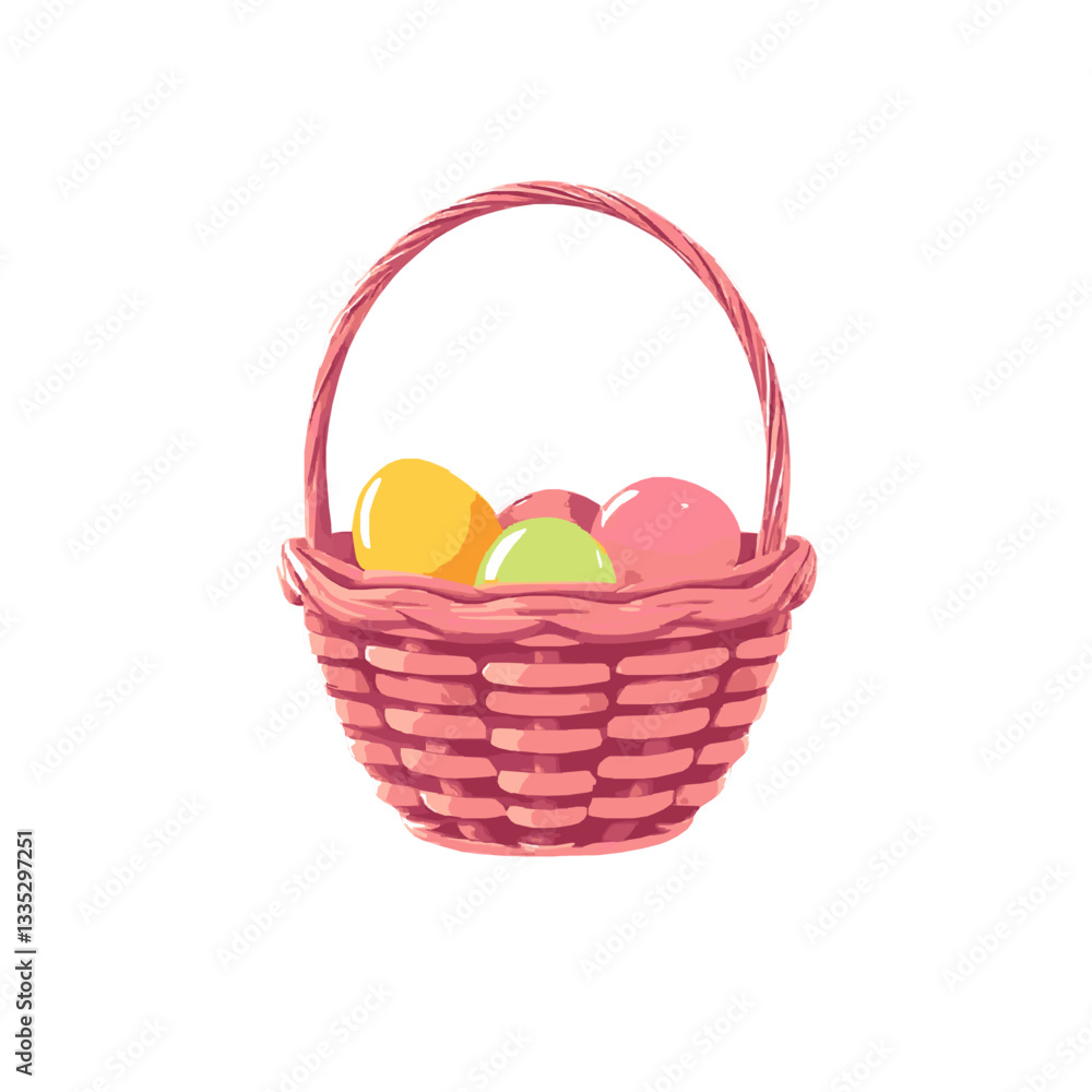 Fototapeta premium Iconic 3D Easter Basket Illustration 