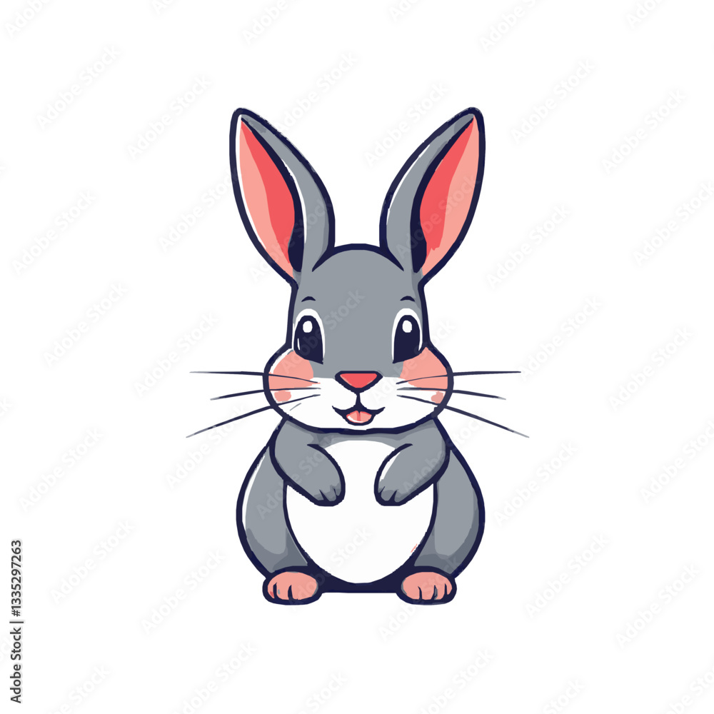 Obraz premium Cute Detailed 3D Easter Bunny Illustration