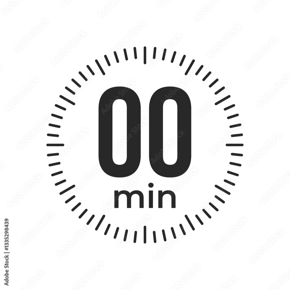 0 or zero minute Timer, clock, stopwatch isolated icons. Countdown timer symbol. Label cooking time. Minute timer, Time measure, Chronometer, Alarm, Kitchen timer, label, sticker, stamp. Vector 0 or zero minute Timer, clock, stopwatch isolated icons. Countdown timer symbol. Label cooking time. Minute timer, Time measure, Chronometer, Alarm, Kitchen timer, label, sticker, stamp. Vector