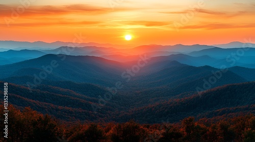 Appalachian Sunset Skyline Panorama