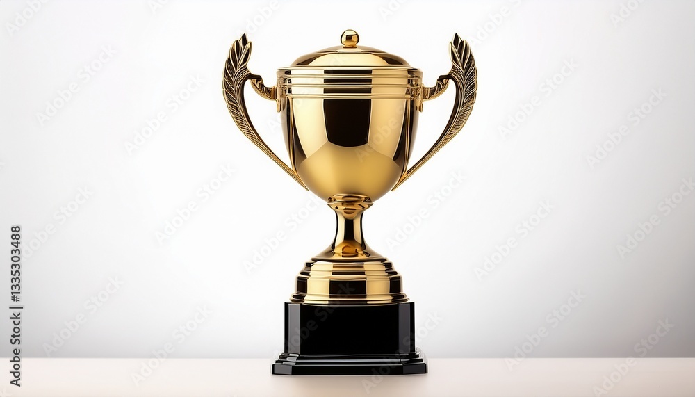golden award trophy cup rotating on a white background golden award trophy cup rotating on a white background