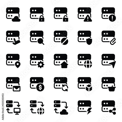 Glyph icons set for Database and Server.