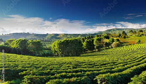 Wallpaper Mural a green field with coffee trees Torontodigital.ca