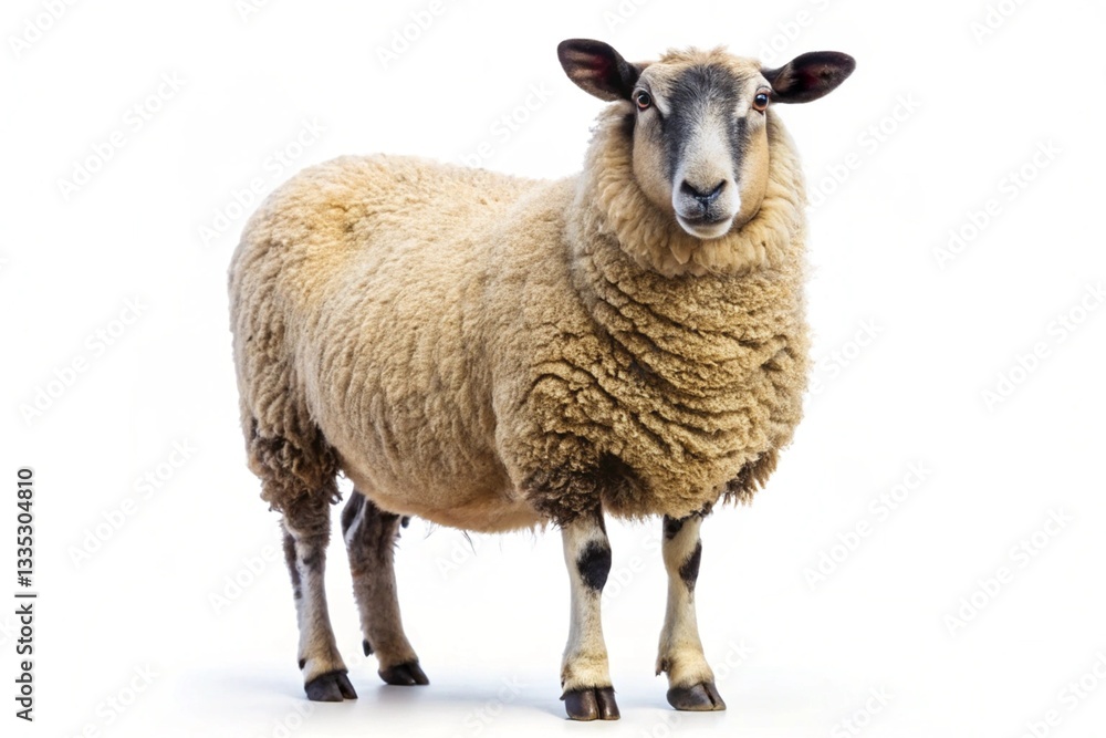 berrichon sheep isolated on white background berrichon sheep isolated on white background