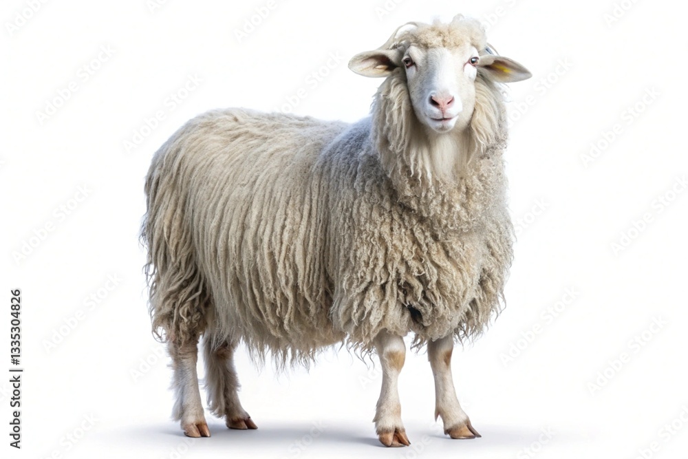 vendeen sheep isolated on white background vendeen sheep isolated on white background