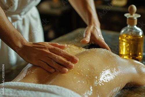 Relaxing Massage Therapy Session in a Serene Atmosphere With Soft Candlelight