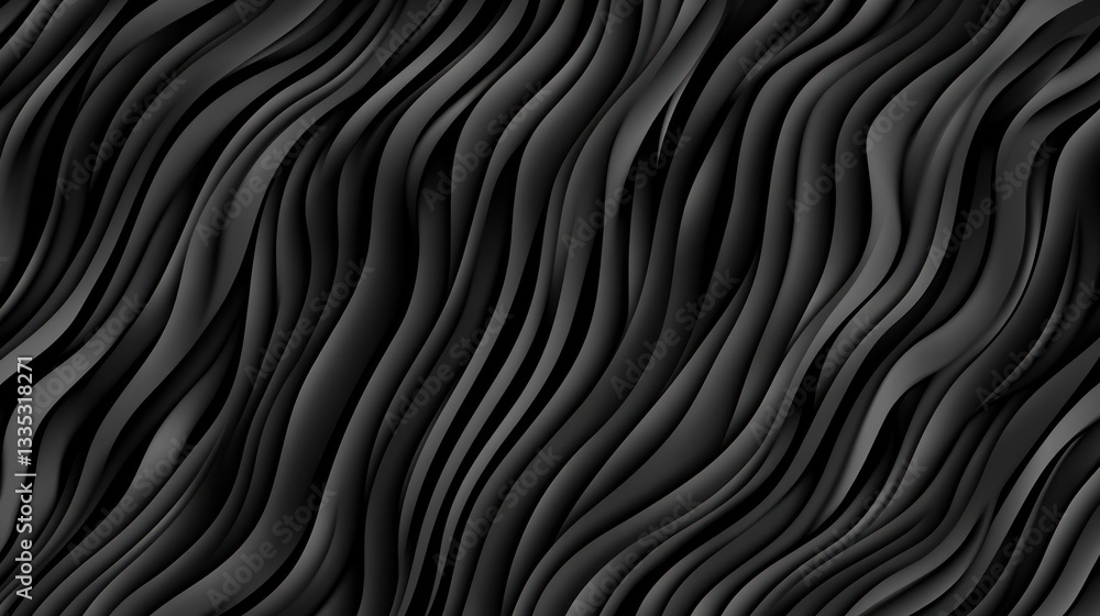 Obraz premium Abstract Dark Gray Waves: A Seamless Pattern of Curving Lines