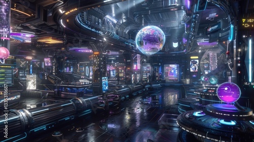 Futuristic Digital Marketplace Experience