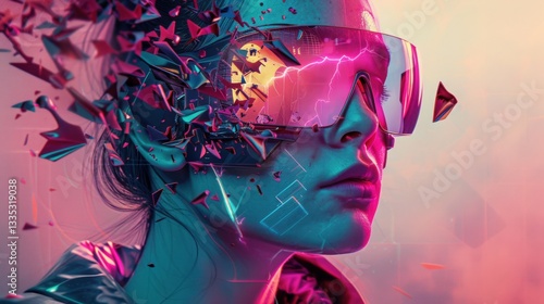 Futuristic Portrait with VR Glasses