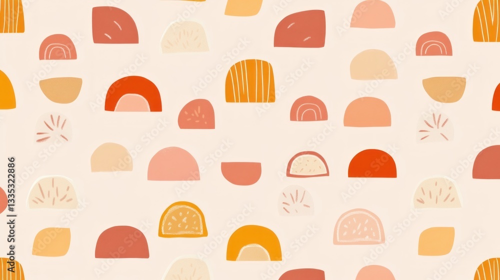 Abstract Geometric Pattern: Warm Hues and Modern Shapes Abstract Geometric Pattern: Warm Hues and Modern Shapes
