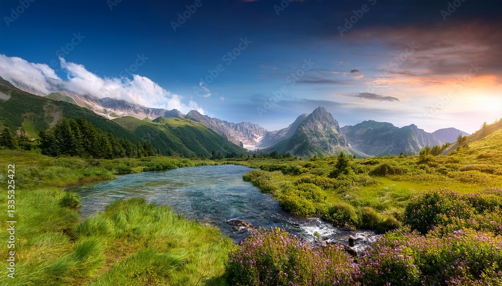 Fototapeta premium beautiful nature landscape wallpaper