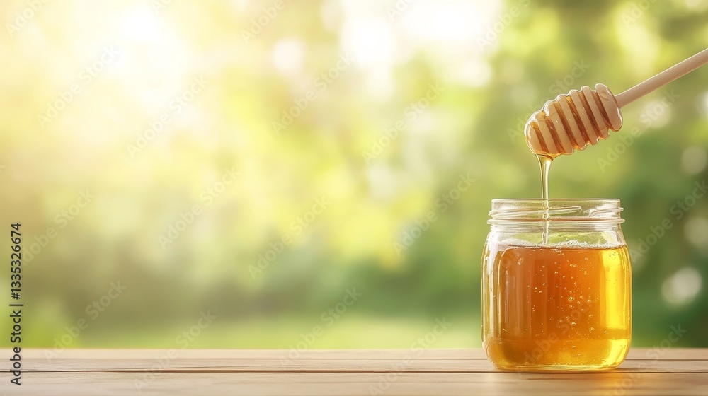 High Speed Capture of Honey Pouring into a Glass Jar with Sunlight High Speed Capture of Honey Pouring into a Glass Jar with Sunlight