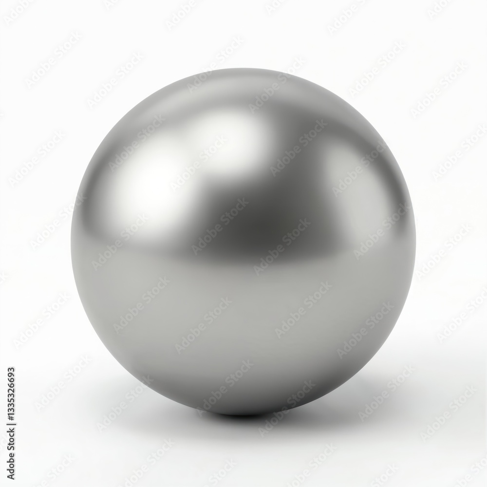 3D render of metallic silver ball on white background. Shiny chrome sphere with smooth surface. Modern design element. Chrome, metal object. Single sphere, global symbol. Design element, isolated 3D render of metallic silver ball on white background. Shiny chrome sphere with smooth surface. Modern design element. Chrome, metal object. Single sphere, global symbol. Design element, isolated