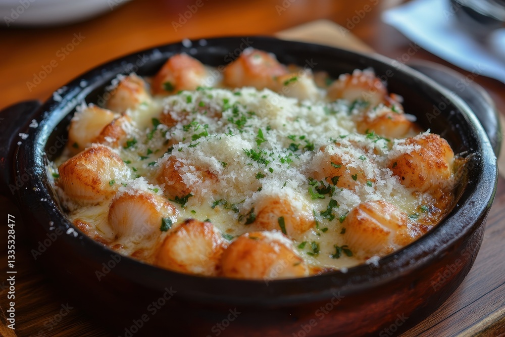 Parmesan scallops Peruvian cuisine Parmesan scallops Peruvian cuisine