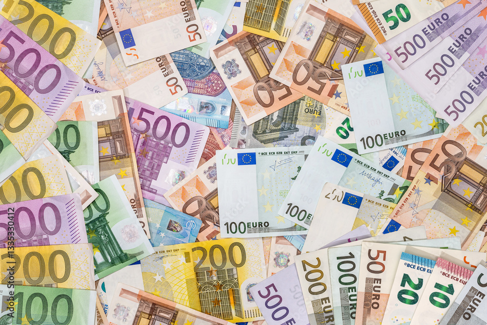 heap of euro bills paper banknotes. Finance copncept heap of euro bills paper banknotes. Finance copncept