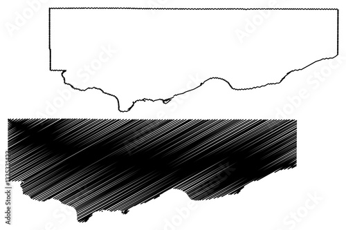 Klickitat County, State of Washington (U.S. county, United States of America, USA, U.S., US) map vector illustration, scribble sketch Klickitat map