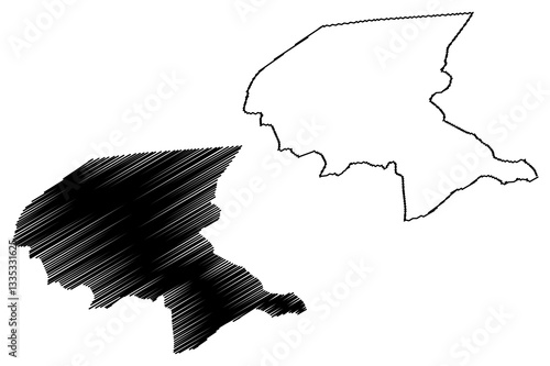Shabwah Governorate (Governorates of Yemen, Republic of Yemen) map vector illustration, scribble sketch Shabwah map