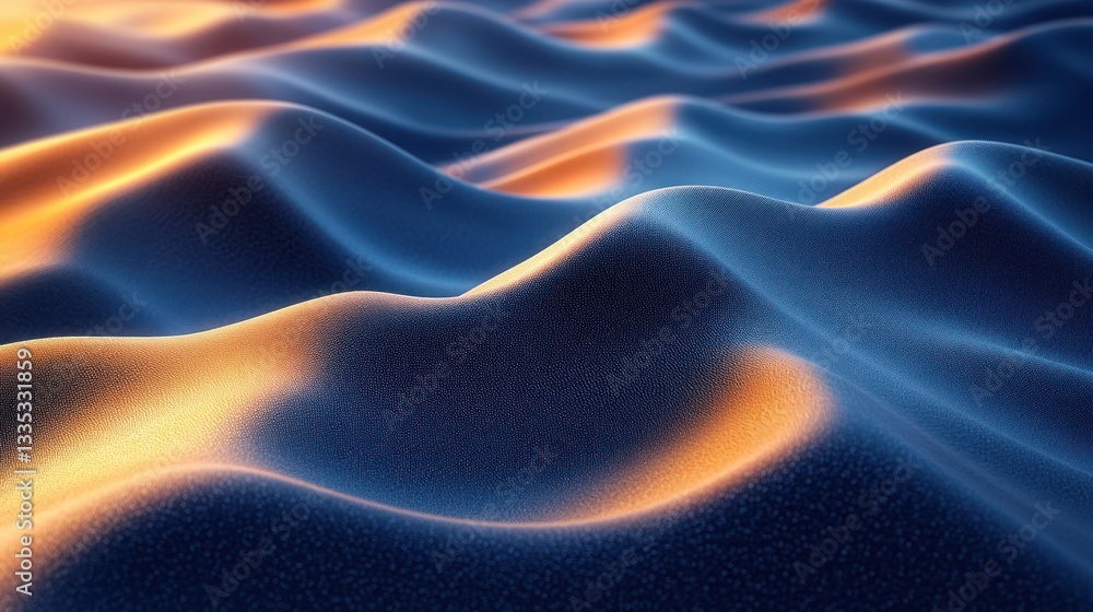 Obraz premium Abstract Sunset Waves: A Digital Masterpiece of Light and Shadow