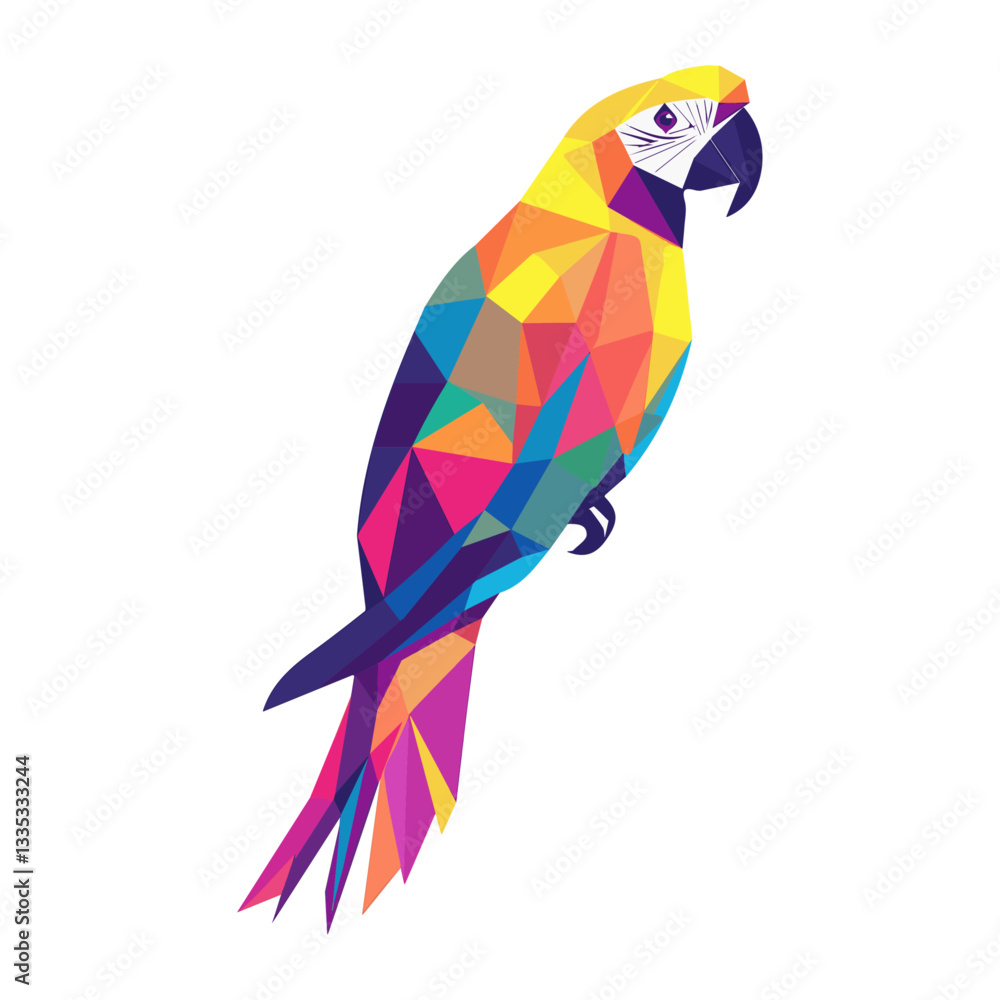 Fototapeta premium A parrot formed using contrasting shapes