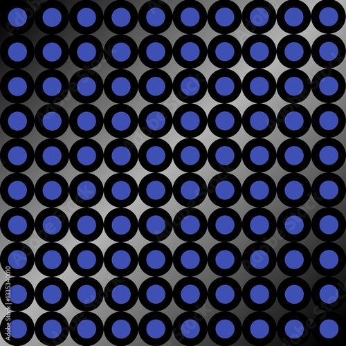 Abstract 3D Optical Illusion with Blue Circles and Gradient Background
