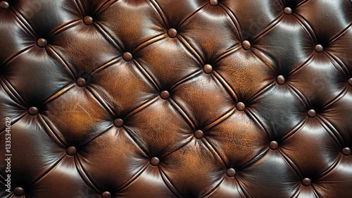 Close-up of a tufted leather surface showcasing rich textures and tones