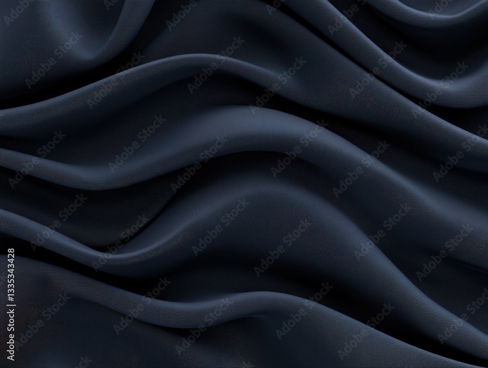 Obraz premium Elegant dark fabric draping softly, creating smooth waves and shadows