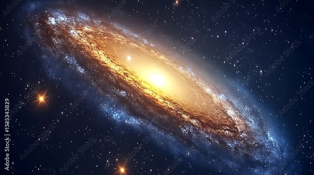 A Stunning Spiral Galaxy Surrounded by Countless Shining Stars A Stunning Spiral Galaxy Surrounded by Countless Shining Stars