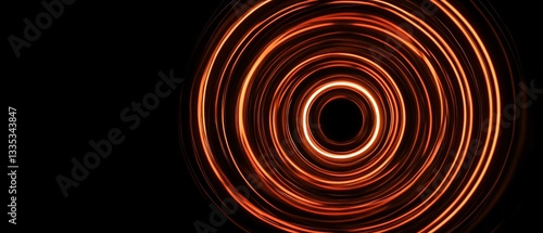 Glowing concentric circles in orange and black