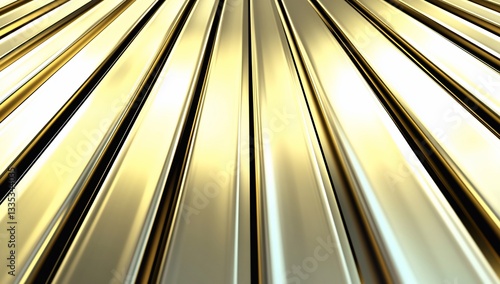 Converging gold lines, shiny metallic texture