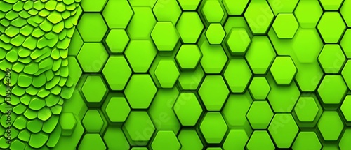 Green hexagons and scales pattern