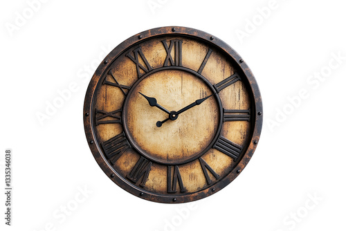 Wallpaper Mural Vintage Clock With Roman Numerals on Transparent Background, PNG Torontodigital.ca