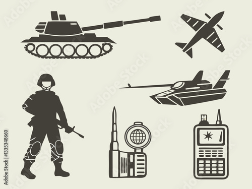 Set of Military Defense Icons