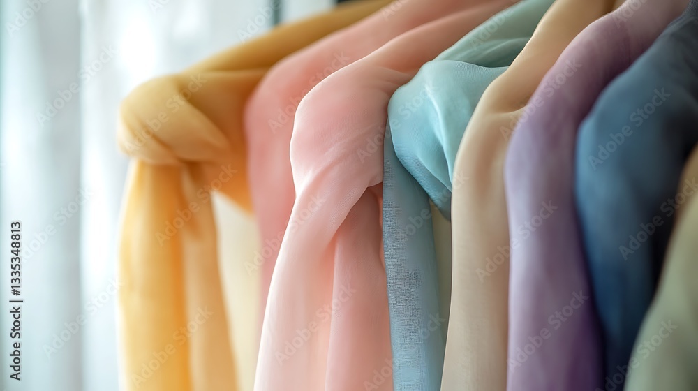 Simple and modern headscarf in pastel tones on a hanger Simple and modern headscarf in pastel tones on a hanger