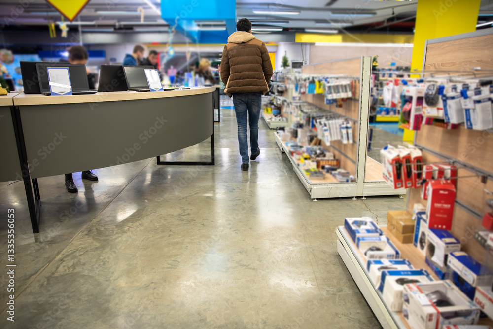 Obraz premium Electronics and Gadgets Store Display