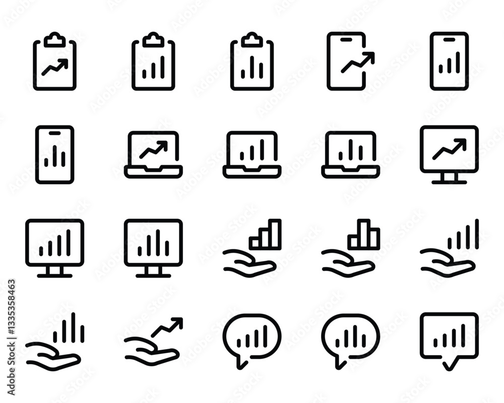 Outline icons set for Diagrams & Reports. Outline icons set for Diagrams & Reports.