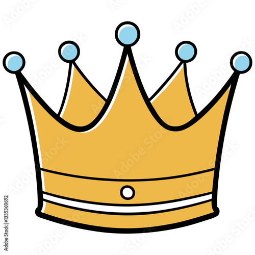 Royal gold crown with blue jewels  

