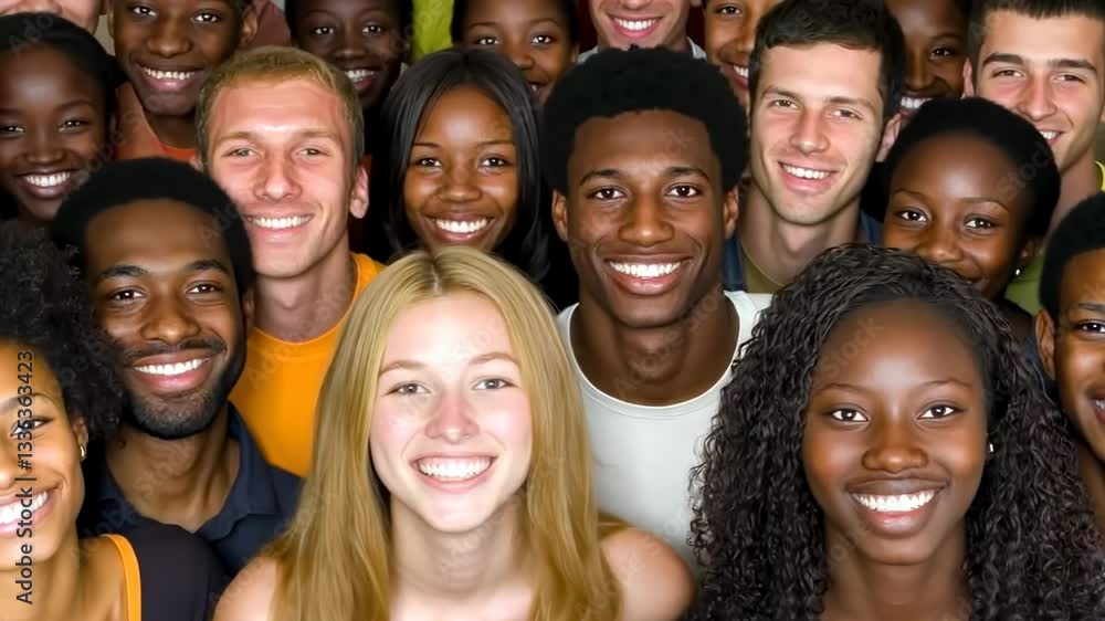 Diverse Group of Smiling Young Adults Diverse Group of Smiling Young Adults