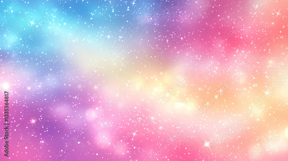 Fototapeta premium Celestial color explosion cosmic space digital art dreamy environment vibrant viewpoint abstract concept