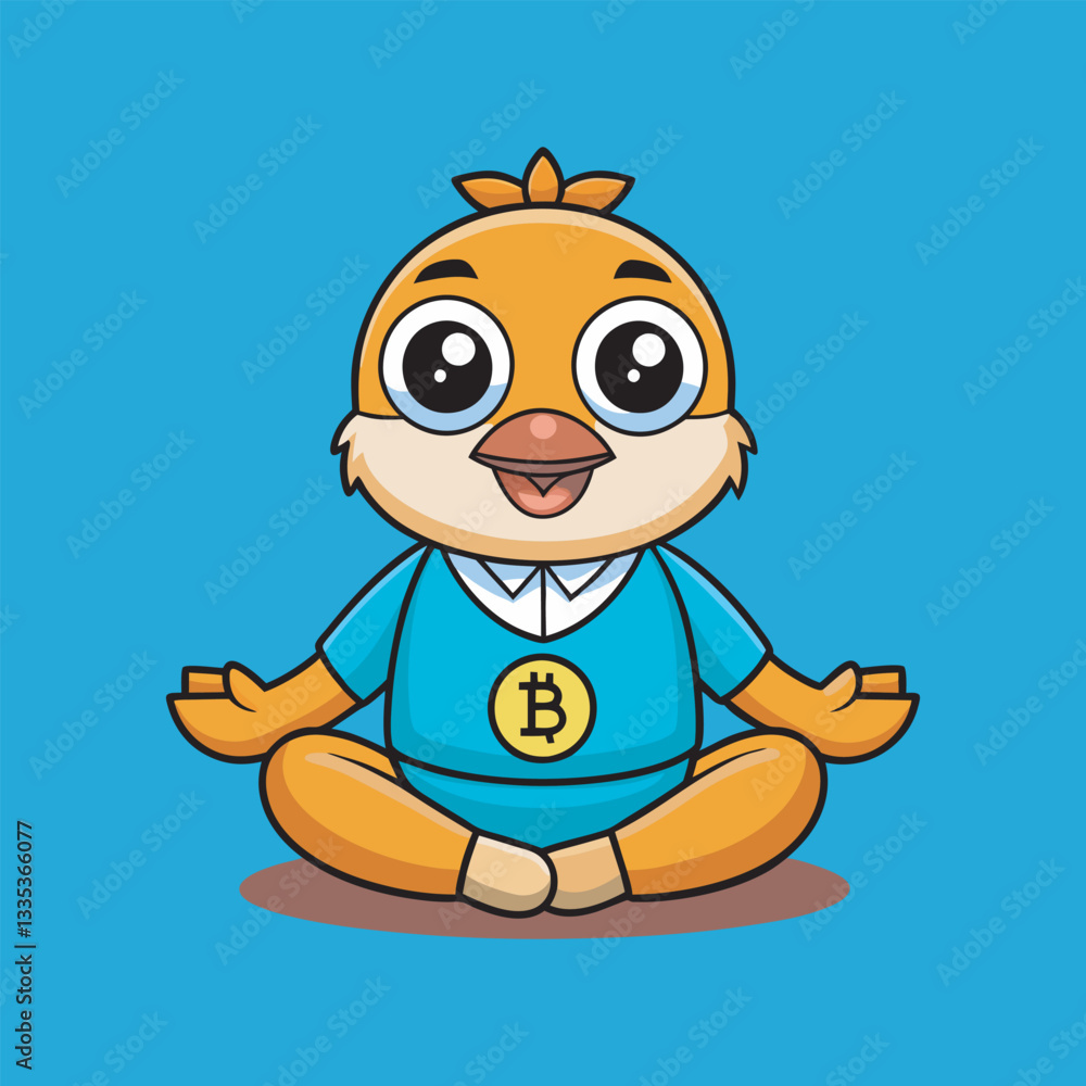 Bitcoin Yoga duck vector art Illustration Bitcoin Yoga duck vector art Illustration