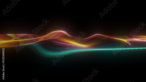 Wallpaper Mural 4K Animation Clip of an Abstract Flowing Waveform in Red and Blue with Futuristic Digital Motion and Energy – 2160p Video Footage Torontodigital.ca