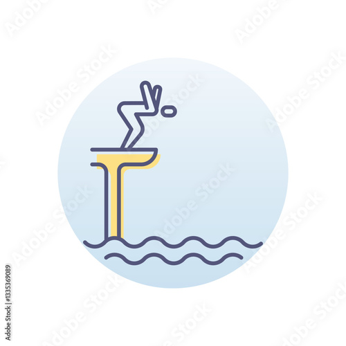 High Diving Vector icon