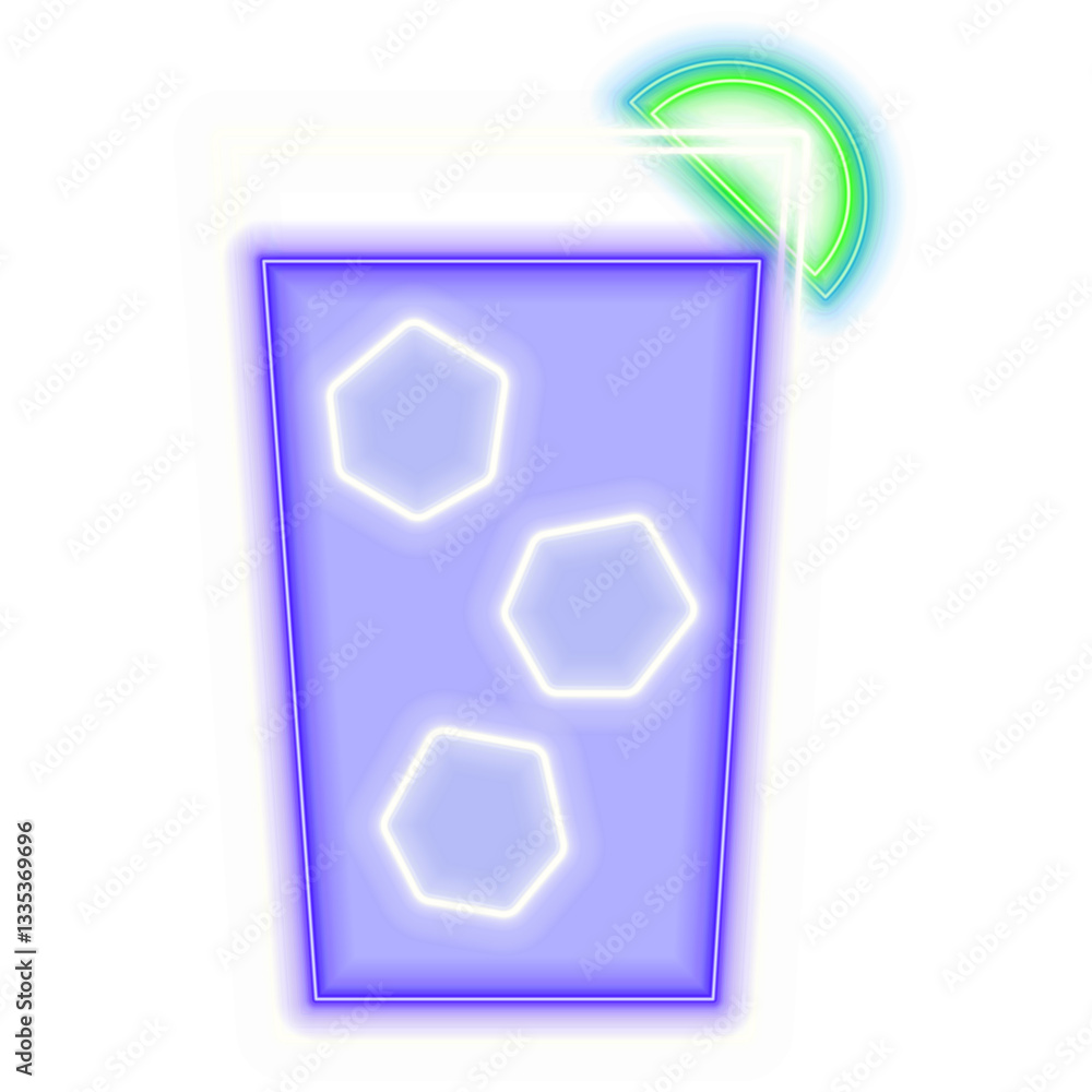 Cocktail icon PNG dynamite neon light.