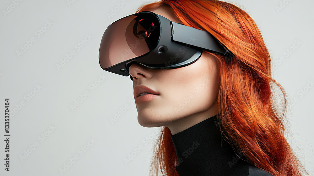 Innovative virtual reality experience studio image minimalist close-up technology and fashion fusion Innovative virtual reality experience studio image minimalist close-up technology and fashion fusion