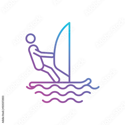 Windsurfing Vector icon