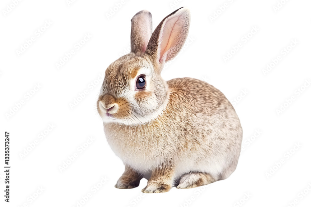 Fototapeta premium Cute Brown And Gray Rabbit Portrait