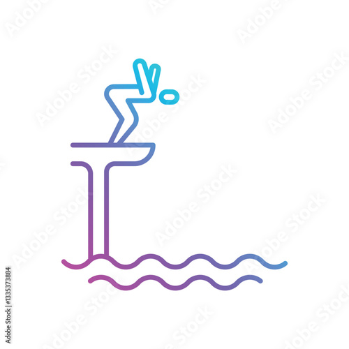 High Diving Vector icon