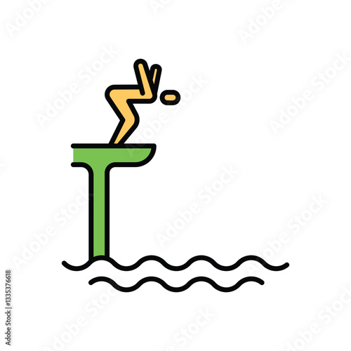 High Diving Vector icon